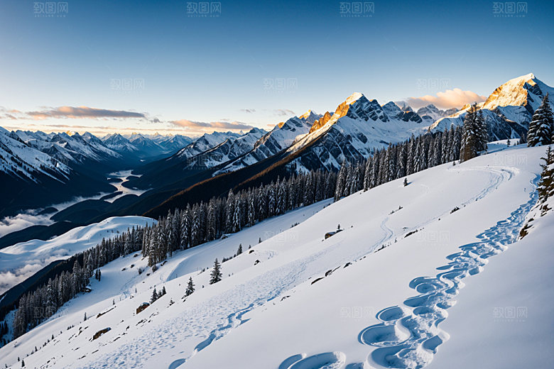 雪山自然高山摄影图