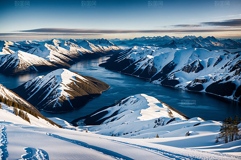 雪山高海拔风景摄影图