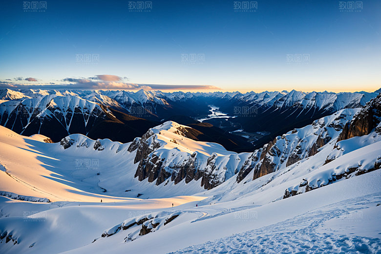 雪山雪峰风光摄影图
