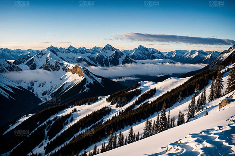 雪山高海拔顶峰摄影图