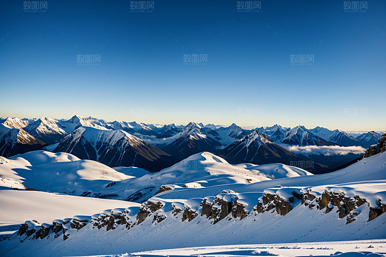 雪山顶峰高海拔摄影图
