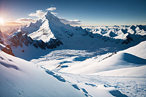 雪山雪峰高山摄影图