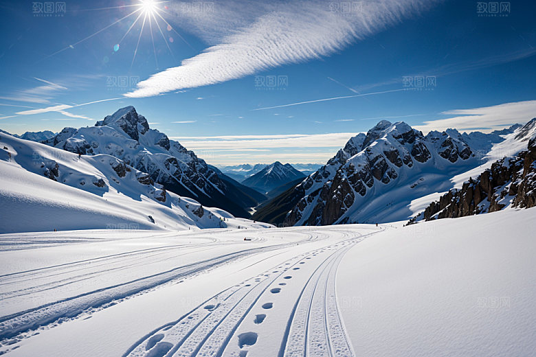 雪山高海拔自然摄影图