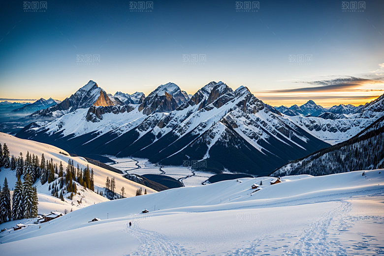 雪山风景高清摄影图