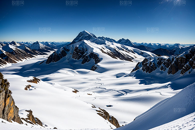 雪山高海拔高清摄影图