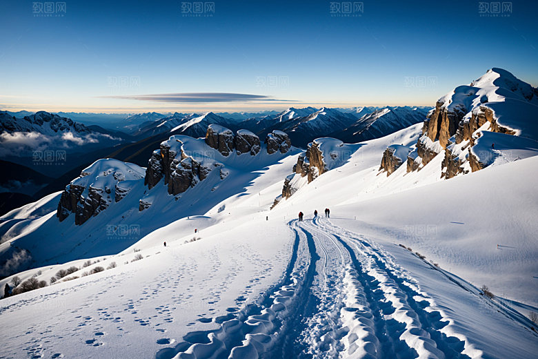 雪山自然高山摄影图