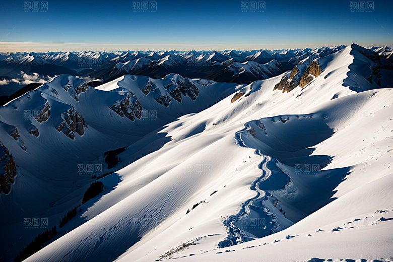 雪山雪峰顶峰摄影图