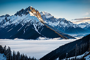 雪山风景雪峰摄影图
