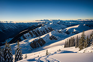 雪山顶峰高海拔摄影图