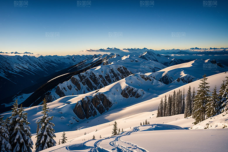 雪山顶峰高海拔摄影图