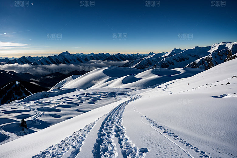 雪山风景高海拔摄影图