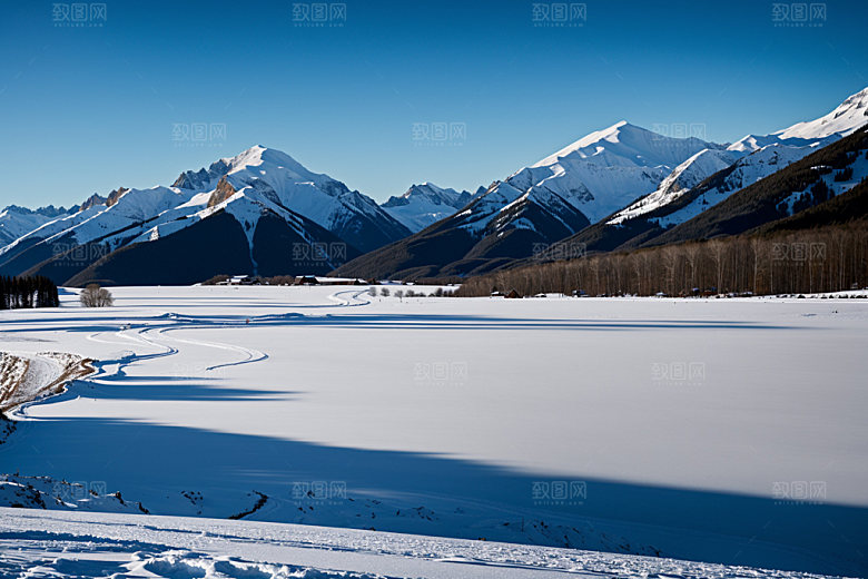 雪山高清顶峰摄影图
