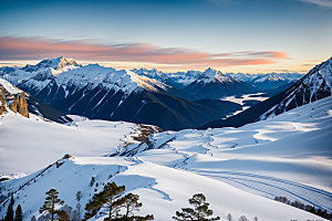 雪山风光自然摄影图
