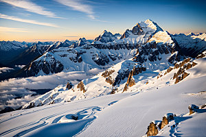 雪山顶峰高清摄影图