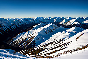 雪山雪峰自然摄影图