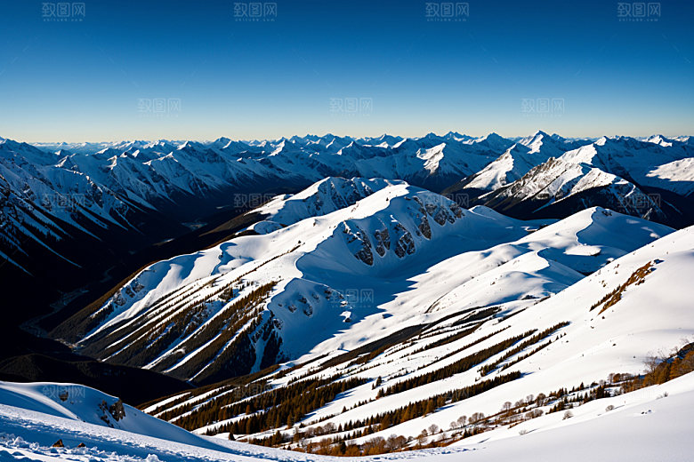 雪山雪峰自然摄影图