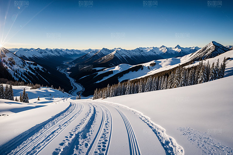 雪山风光高清摄影图