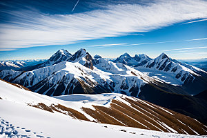 雪山自然雪峰摄影图