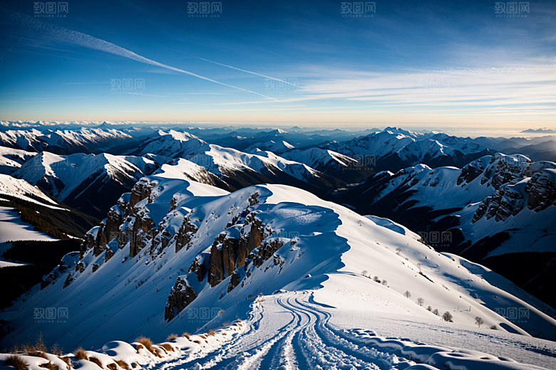 雪山雪峰高山摄影图