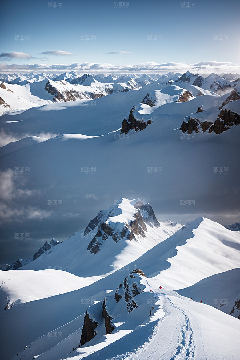 雪山雪峰高海拔摄影图