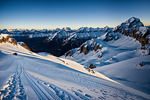 雪山雪峰自然摄影图