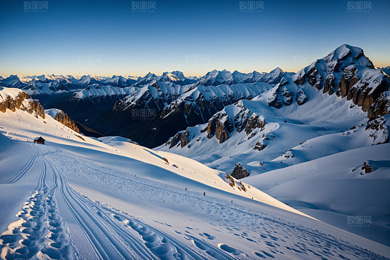 雪山雪峰自然摄影图