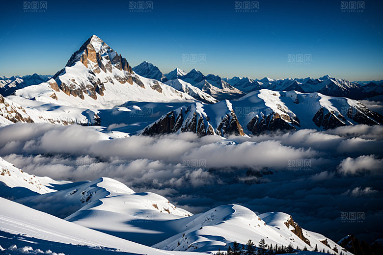 雪山风景风光摄影图