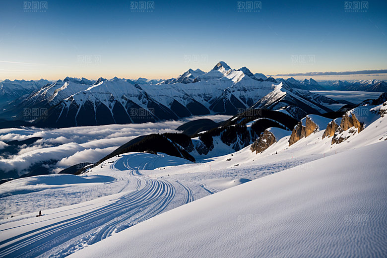 雪山高清雪峰摄影图