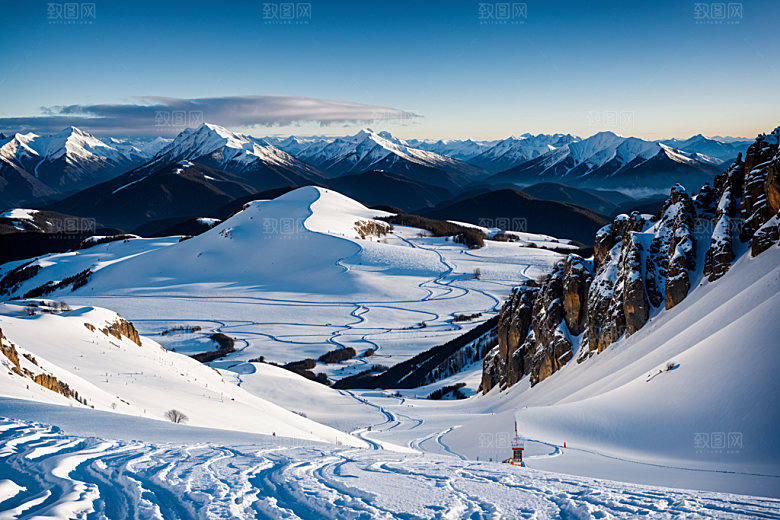 雪山风景自然摄影图