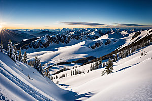 雪山顶峰高清摄影图