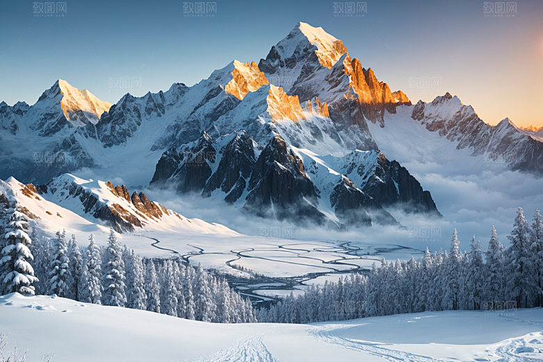 雪山高山风景摄影图