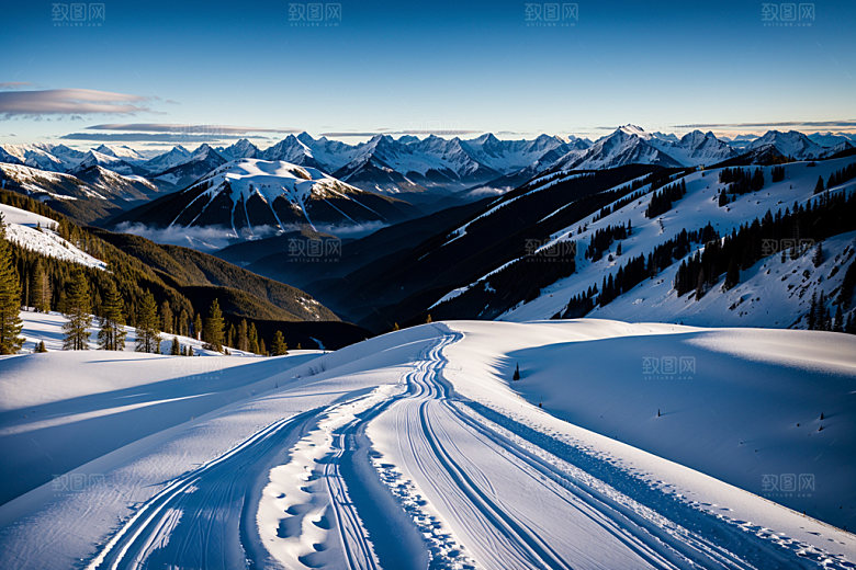 雪山自然风景摄影图