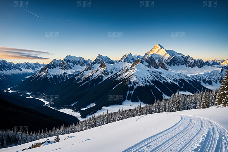 雪山风光自然摄影图