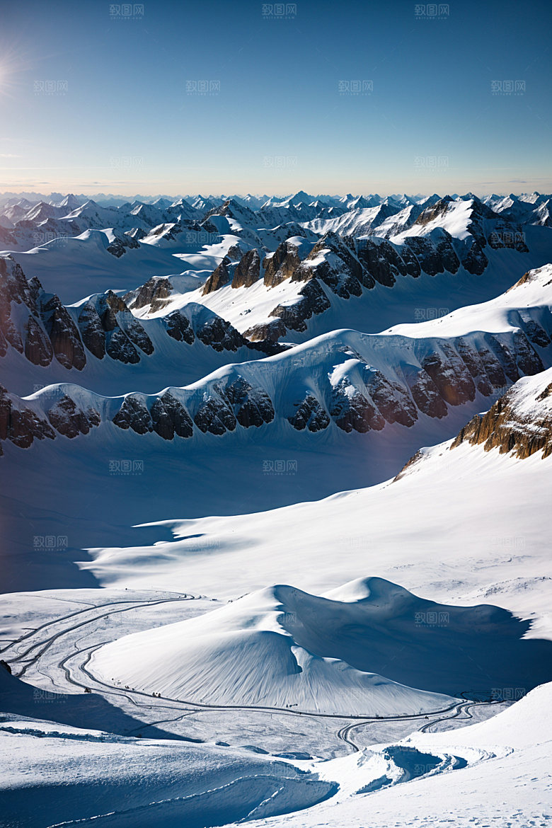 雪山顶峰高海拔摄影图
