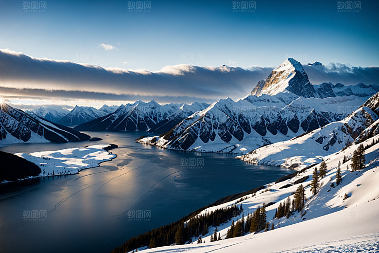 雪山高清雪峰摄影图
