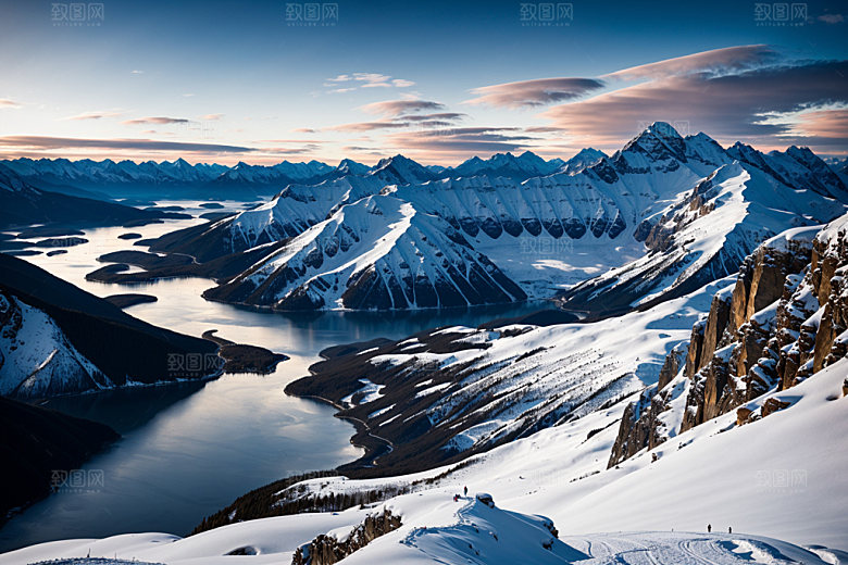 雪山高清顶峰摄影图