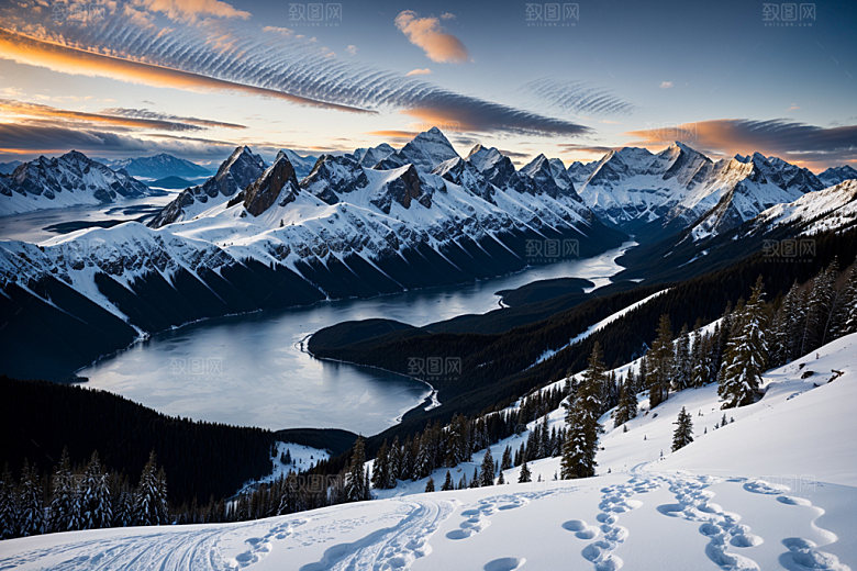 雪山自然风景摄影图