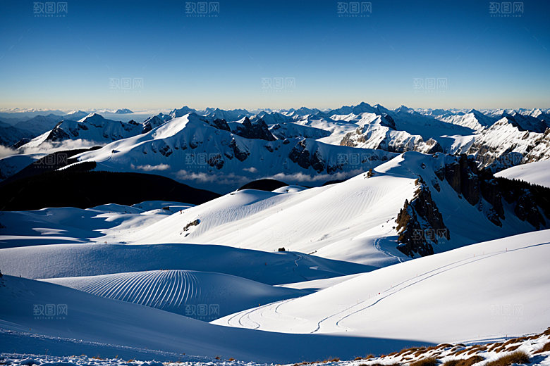 雪山高海拔风景摄影图