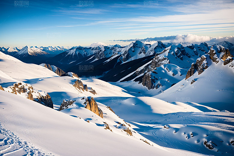 雪山风景雪峰摄影图