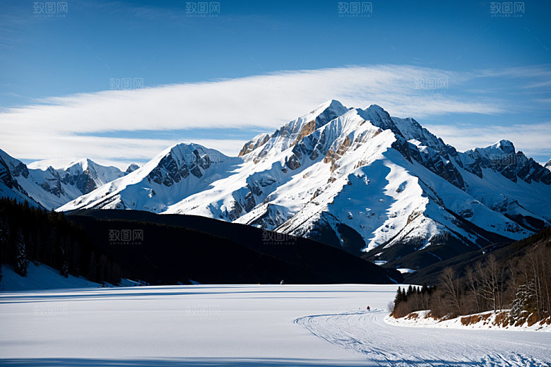 雪山风光高海拔摄影图