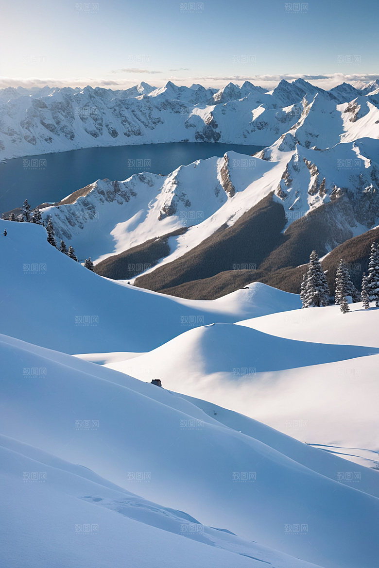 雪山高海拔风景摄影图