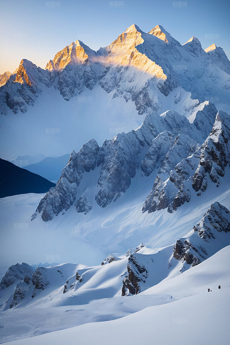 雪山高山雪峰摄影图