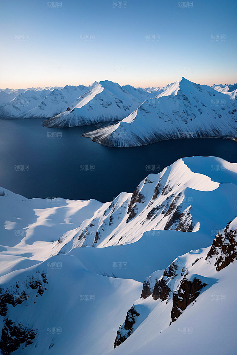 雪山自然雪峰摄影图