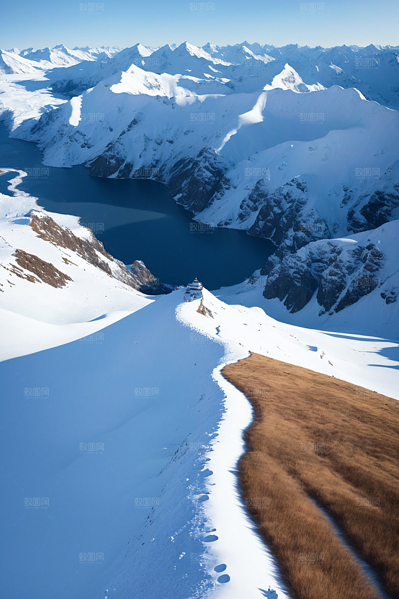 雪山高海拔雪峰摄影图