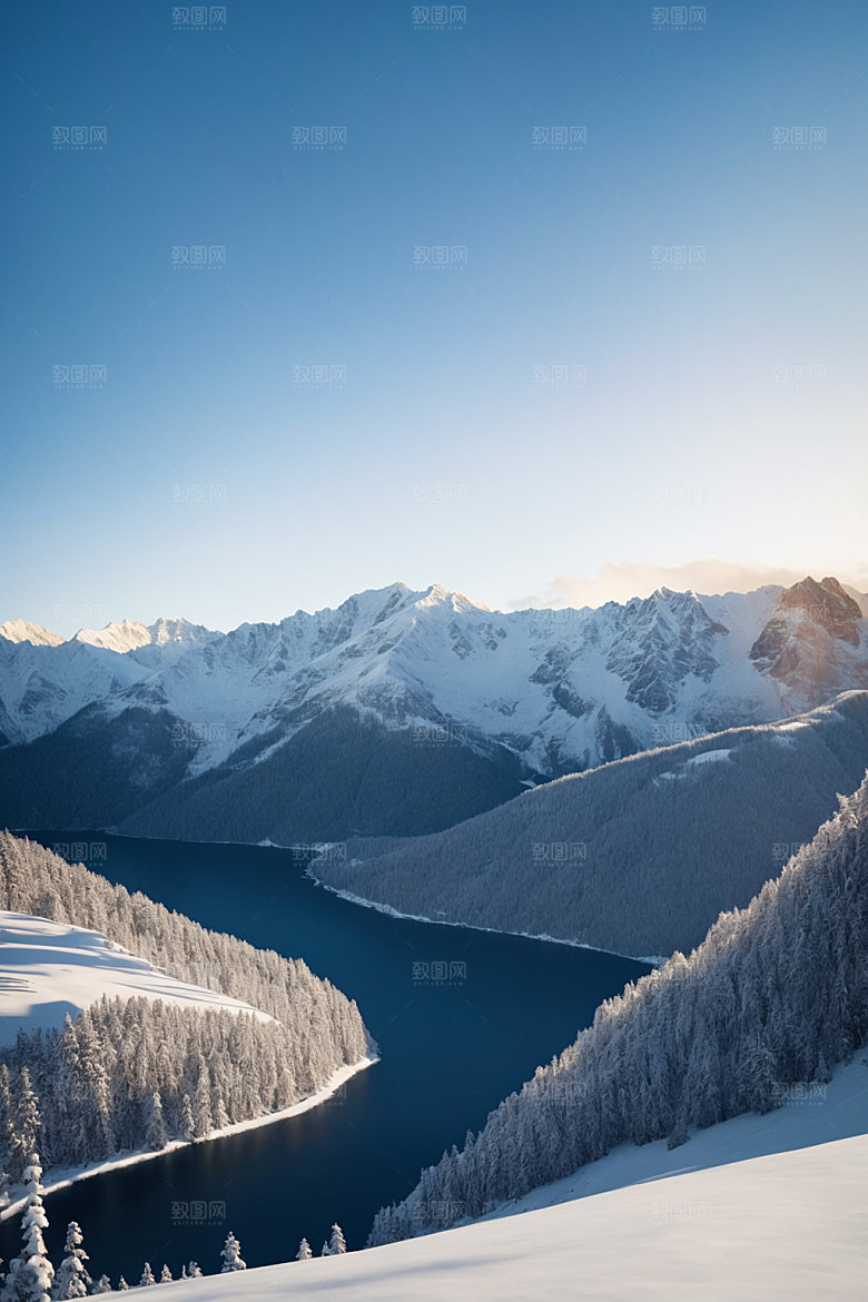 雪山顶峰雪峰摄影图