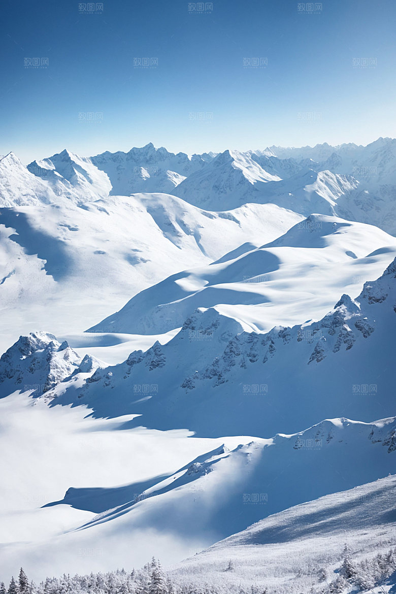 雪山雪峰高清摄影图