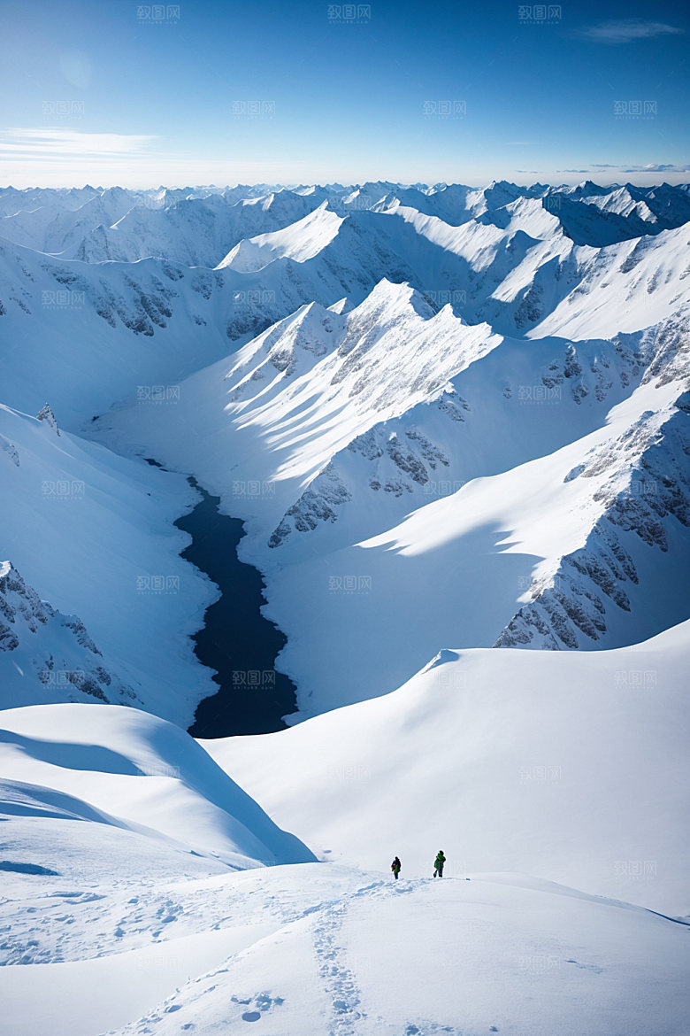 雪山雪峰风光摄影图