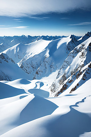 雪山自然雪峰摄影图