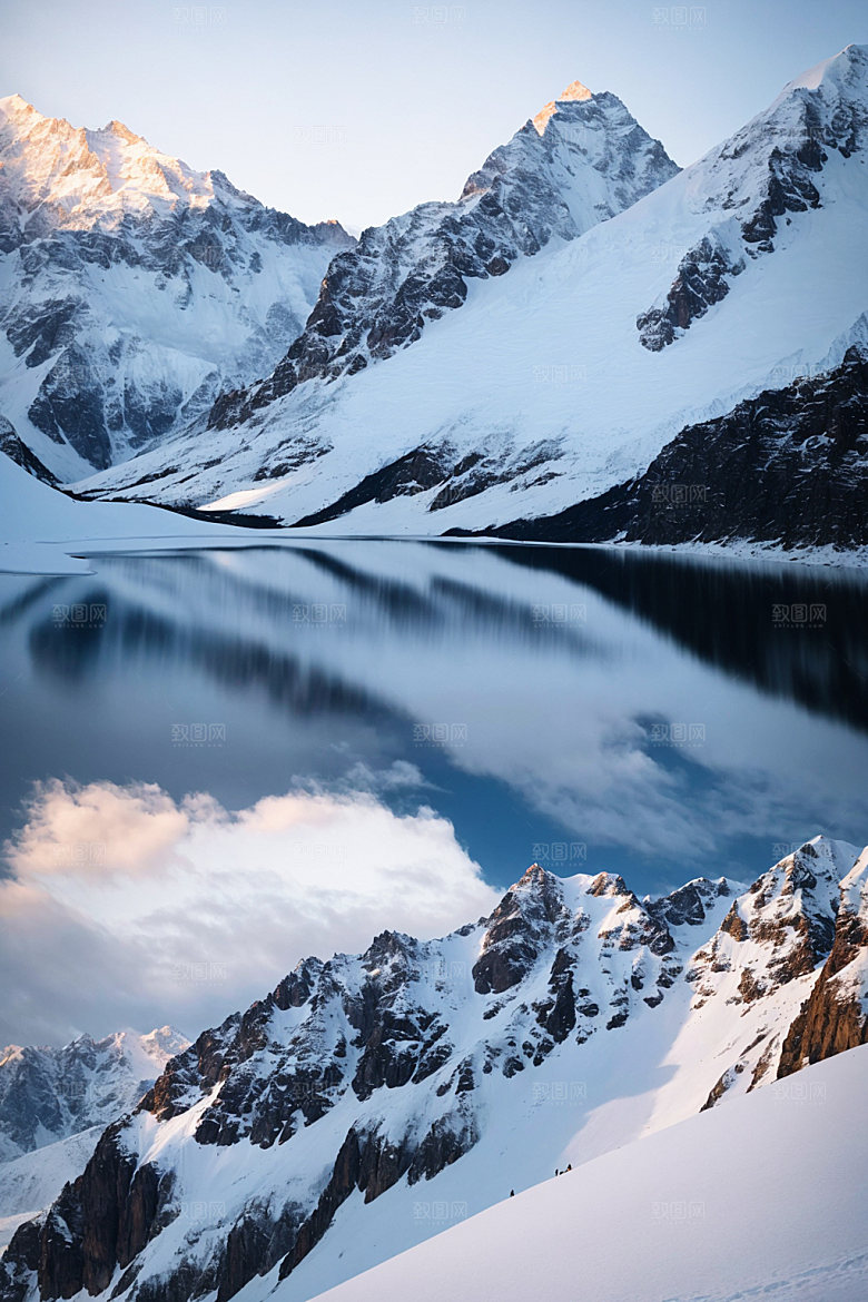 雪山高山雪峰摄影图