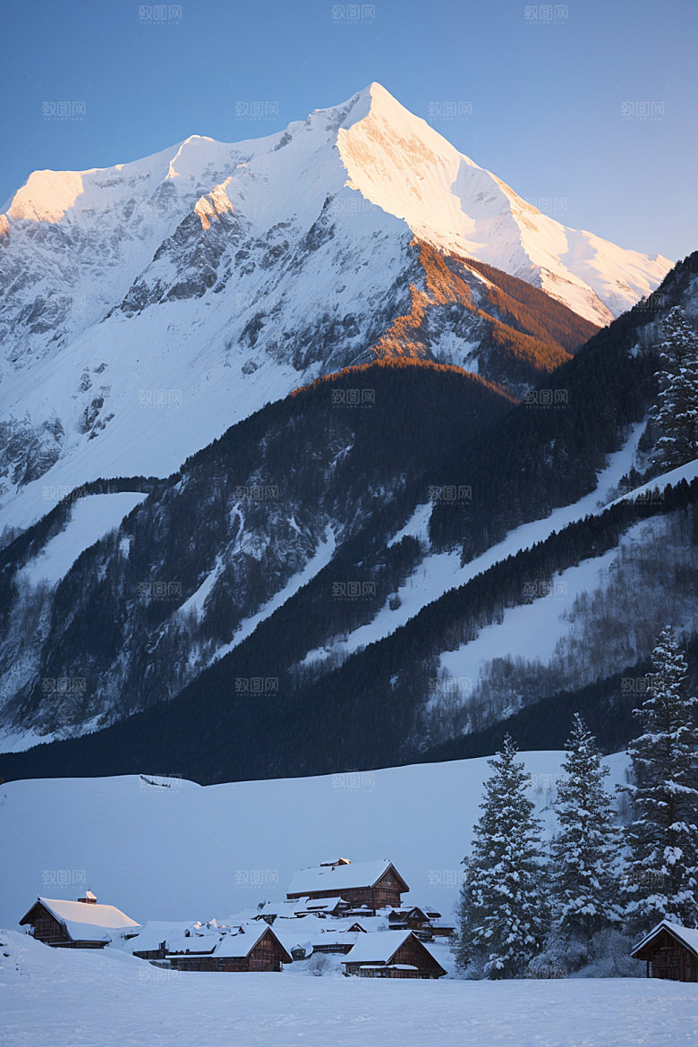 雪山雪峰高清摄影图